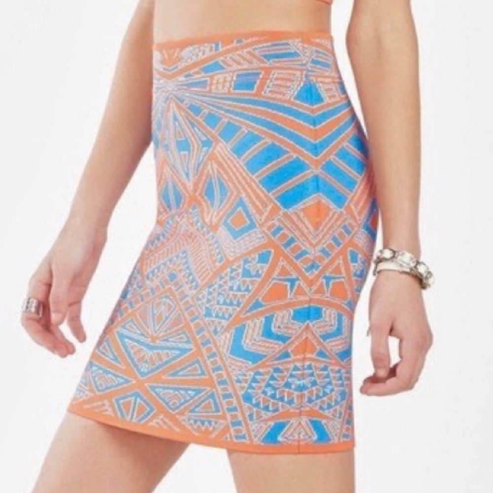 BCBG Max Azria Pavel Vermillion Bandage Skirt S